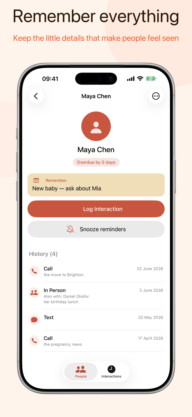 NextCall — contact detail