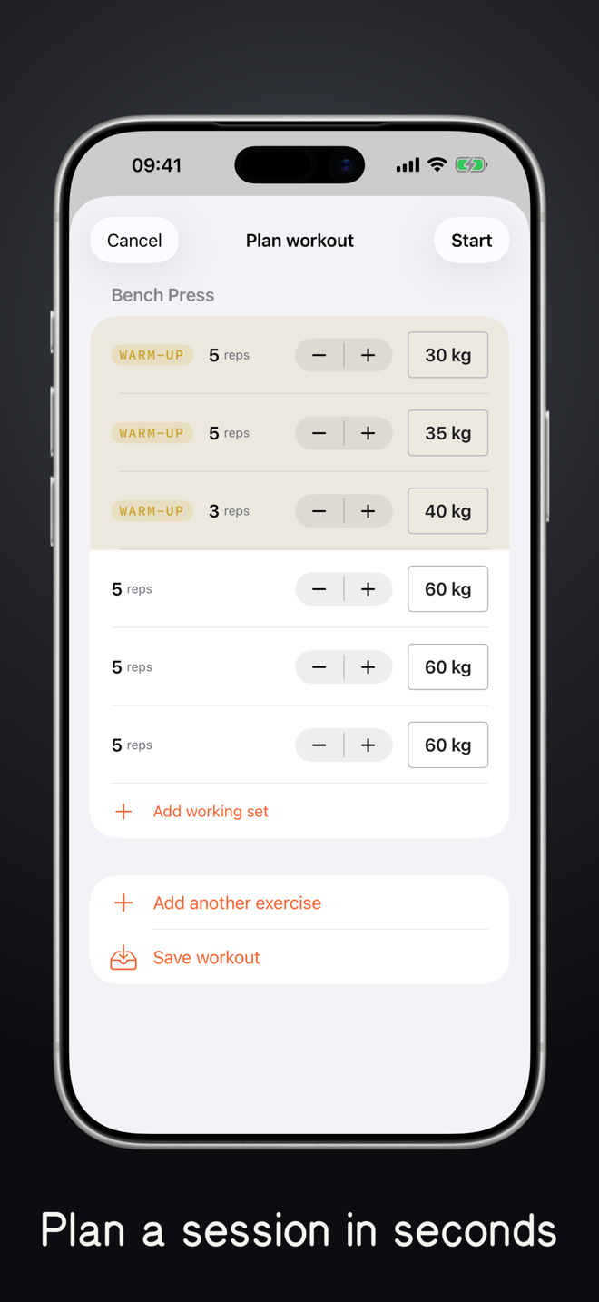 NextLift — build a workout