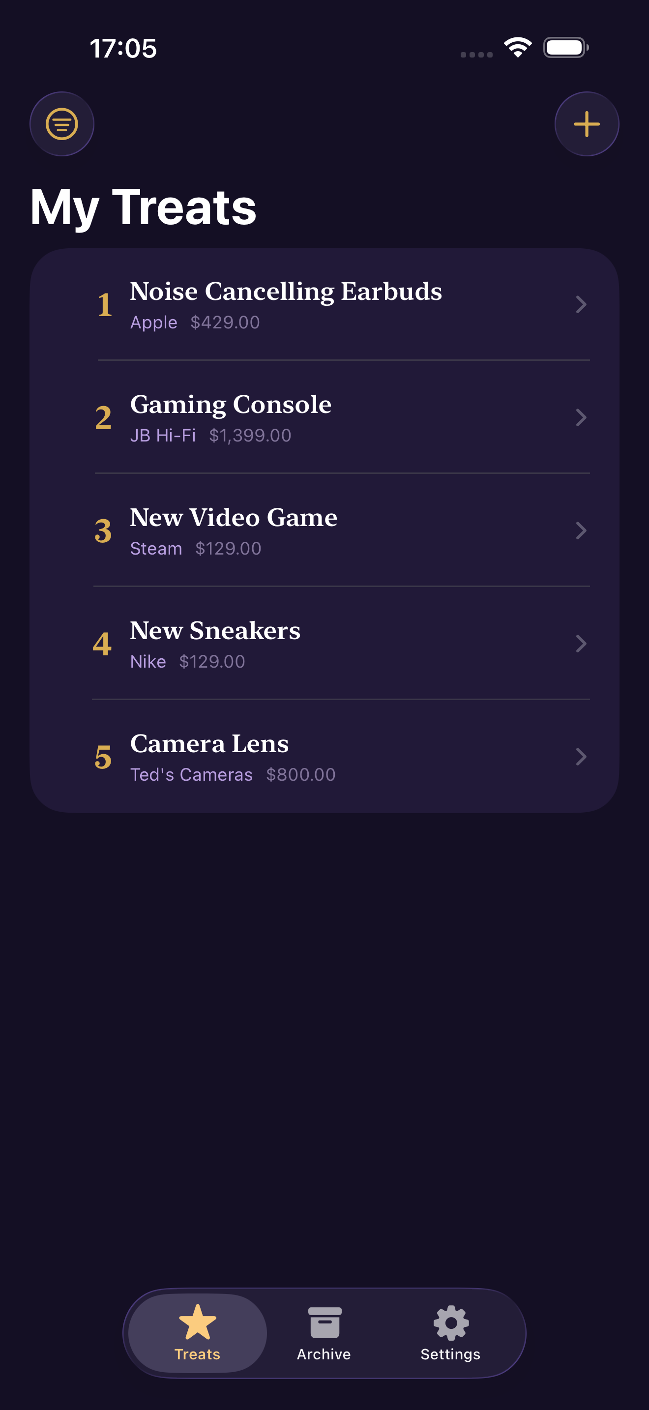 NextTreat - See your treats at a glance